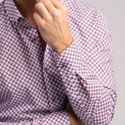 Camicia uomo in popeline stampa pois